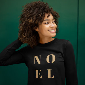 Christmas Sweatshirt | Holiday Noel Gold on Black