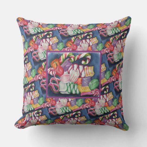 CHRISTMAS SWEET CANDY THROW PILLOW