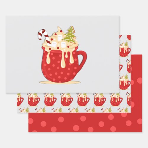Christmas Sweets and Polka Dots Wrapping Paper Sheets