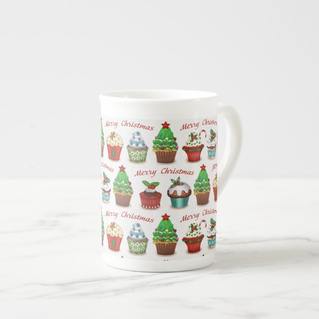 Christmas sweets bone china mug (Front Right)