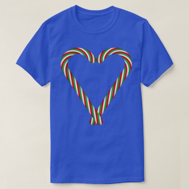 Christmas Sweets Candy Canes Heart  T-Shirt (Design Front)