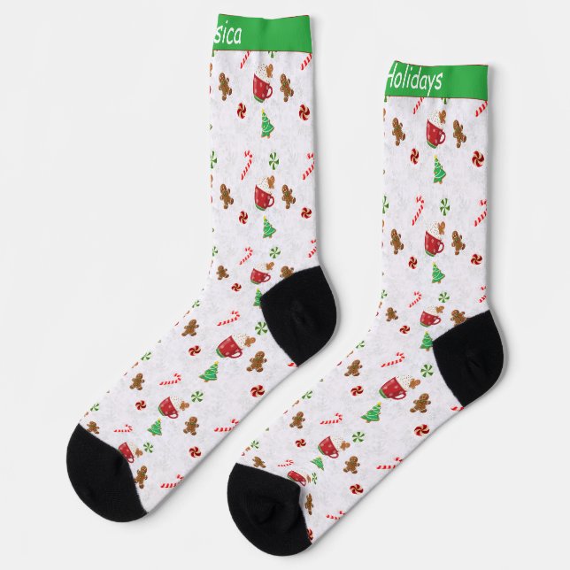 Christmas Sweets Customizable Socks (Left)