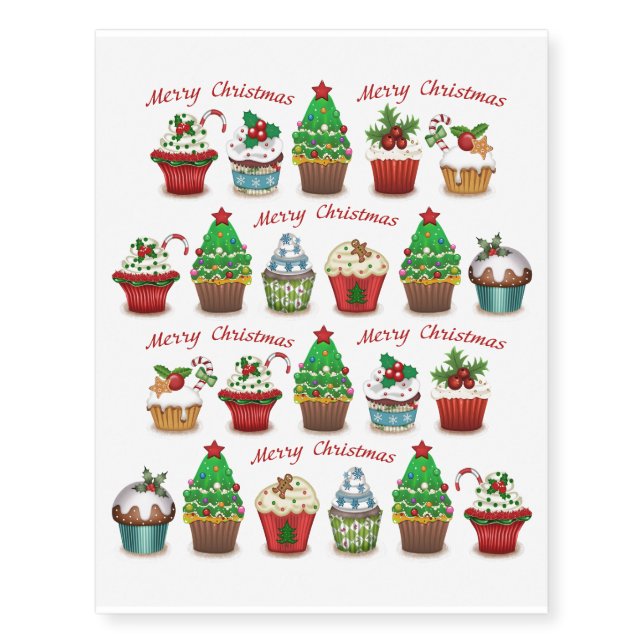Christmas sweets temporary tattoos (Front)