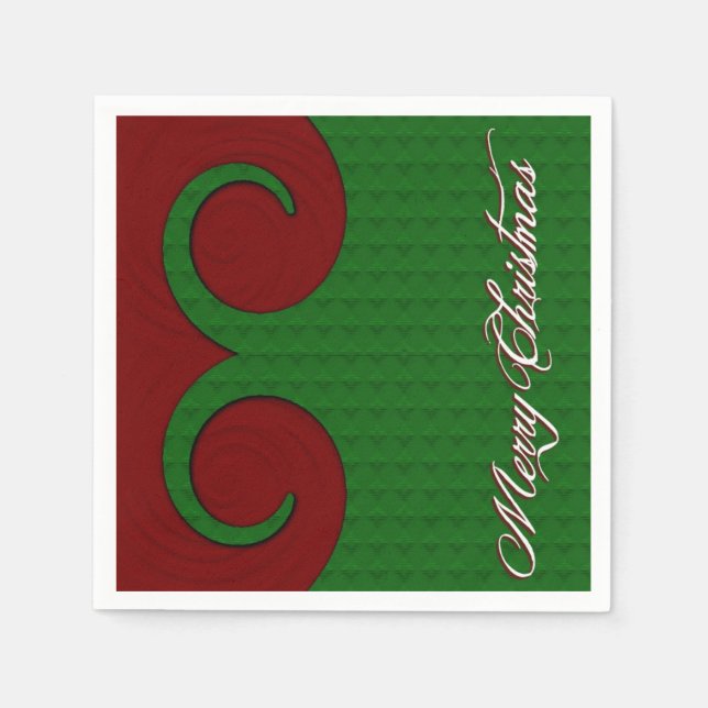 Christmas Swirl Red and Green Napkins (Front)