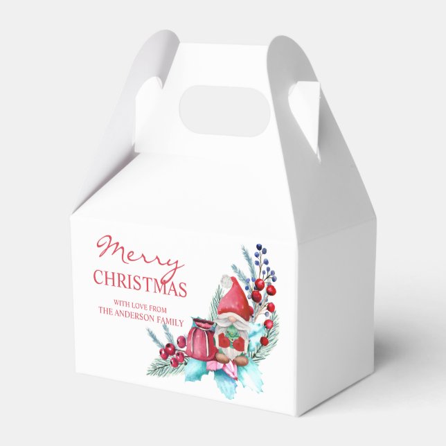 Christmas Symbols and Gnome  Favor Boxes (Front Side)
