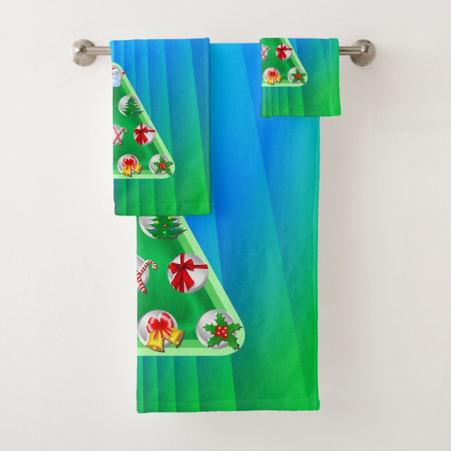 Christmas Symbols Bath Towel Set (Insitu)