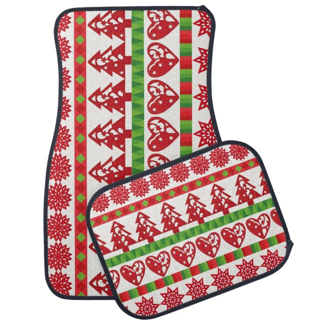 Christmas symbols car floor mat (Set)