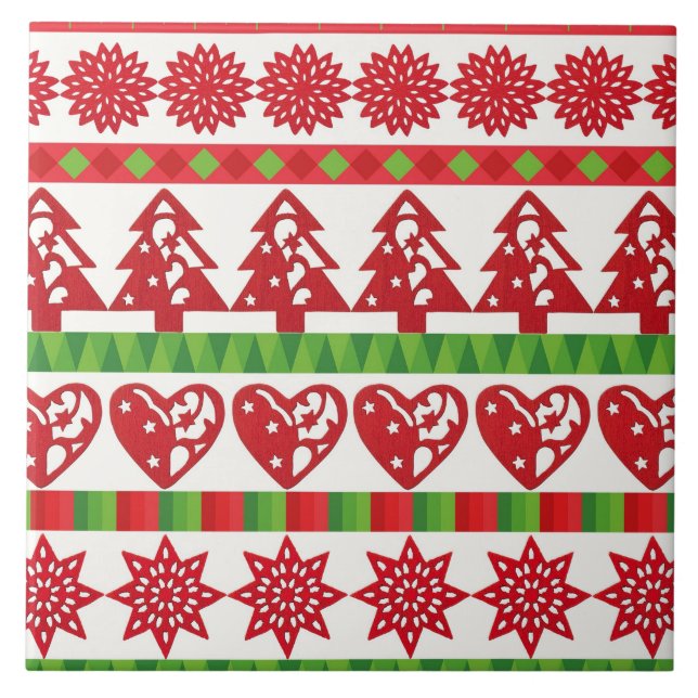 Christmas symbols ceramic tile (Front)