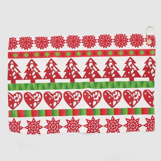 Christmas symbols golf towel (Horizontal)