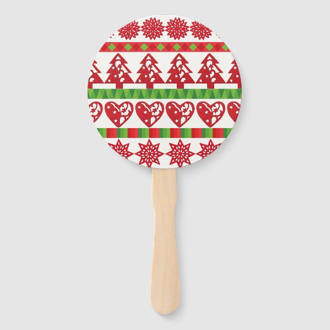 Christmas symbols hand fan (Front)