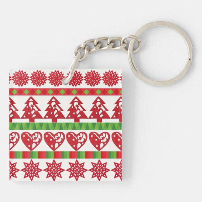Christmas symbols keychain (Back)
