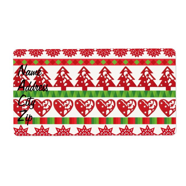 Christmas symbols label (Front)