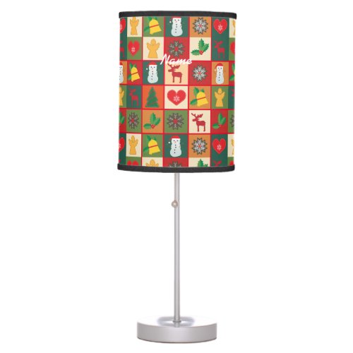 Christmas Symbols Medley Art Thunder_Cov Table Lamp