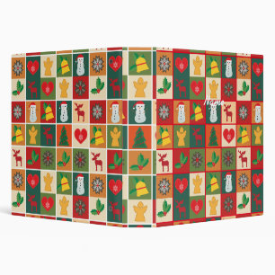 Christmas Symbols Medley Art Thunder_Cove 3 Ring Binder