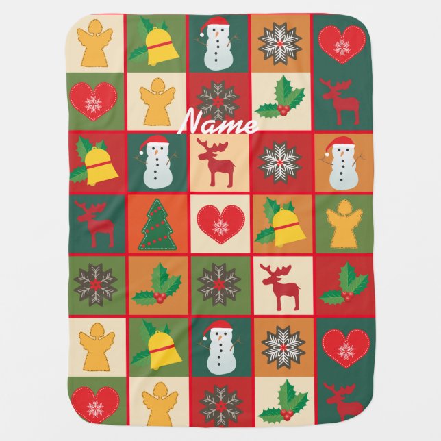 Christmas Symbols Medley Art Thunder_Cove Baby Blanket (Front)