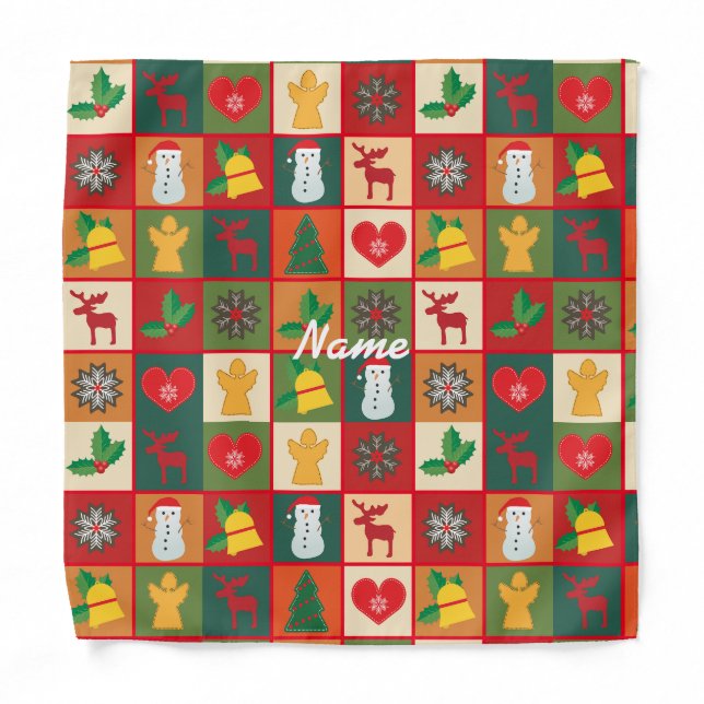 Christmas Symbols Medley Art Thunder_Cove Bandana (Front)