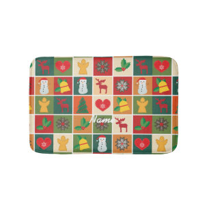 Christmas Symbols Medley Art Thunder_Cove Bath Mat