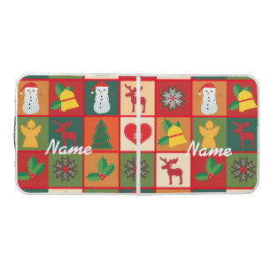 Christmas Symbols Medley Art Thunder_Cove Beer Pong Table