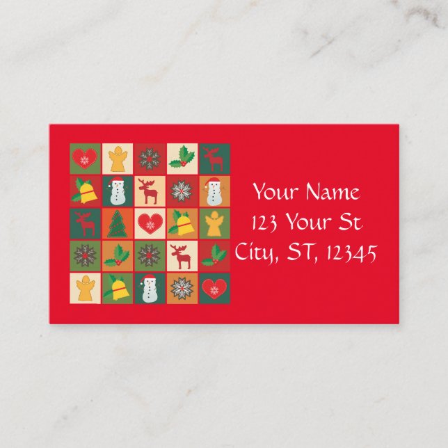 Christmas Symbols Medley Art Thunder_Cove Business Card (Front)