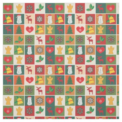 Christmas Symbols Medley Art Thunder_Cove  Fabric