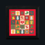 Christmas Symbols Medley Art Thunder_Cove Gift Box<br><div class="desc">Show your enthusiasm for the winter holiday season with this fun mix of classic Christmas items such as angels,  snowmen,  reindeers,  Christmas trees,  snowflakes and holly,  customize with your own greeting,  name,  message,  etc</div>