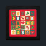 Christmas Symbols Medley Art Thunder_Cove Gift Box<br><div class="desc">Show your enthusiasm for the winter holiday season with this fun mix of classic Christmas items such as angels,  snowmen,  reindeers,  Christmas trees,  snowflakes and holly,  customize with your own greeting,  name,  message,  etc</div>