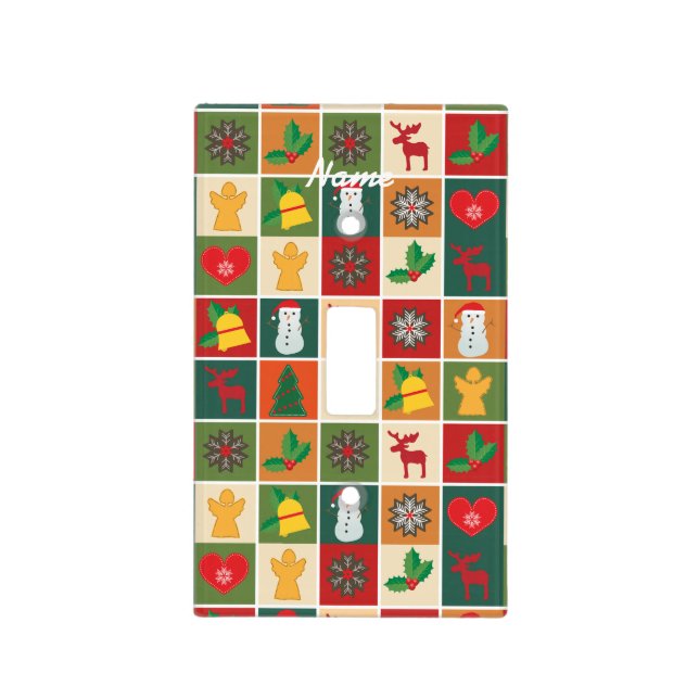 Christmas Symbols Medley Art Thunder_Cove Light Switch Cover (Front)