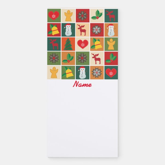 Christmas Symbols Medley Art Thunder_Cove  Magnetic Notepad (Front)