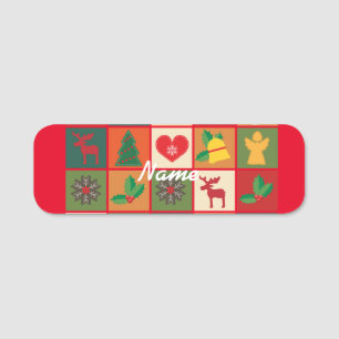 Christmas Symbols Medley Art Thunder_Cove Name Tag