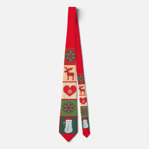 Christmas Symbols Medley Art Thunder_Cove Neck Tie