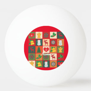 Christmas Symbols Medley Art Thunder_Cove Ping Pong Ball