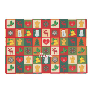 Christmas Symbols Medley Art Thunder_Cove Placemat