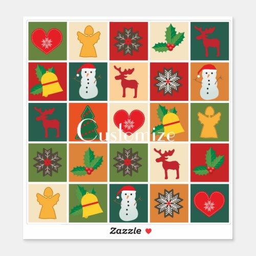 Christmas Symbols Medley Art Thunder_Cove  Sticker