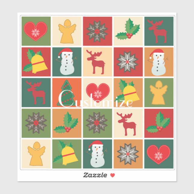 Christmas Symbols Medley Art Thunder_Cove  Sticker (Sheet)