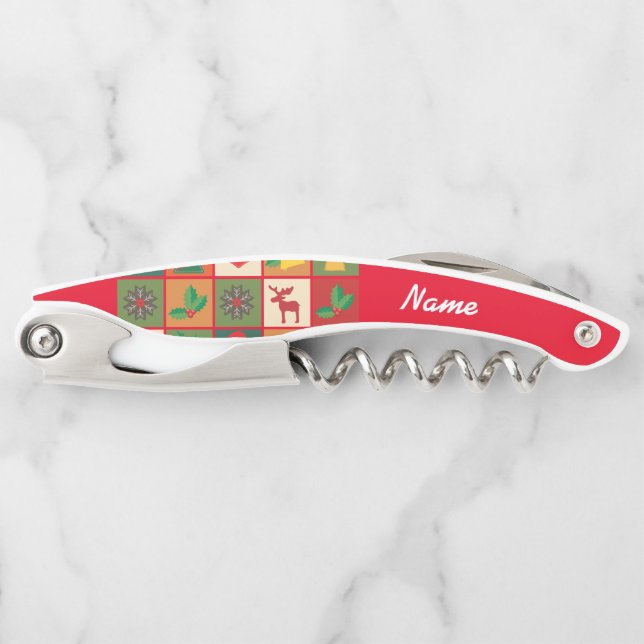 Christmas Symbols Medley Art Thunder_Cove Waiter's Corkscrew (Front)