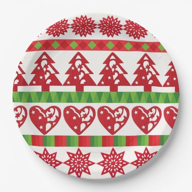 Christmas symbols paper plates (Front)