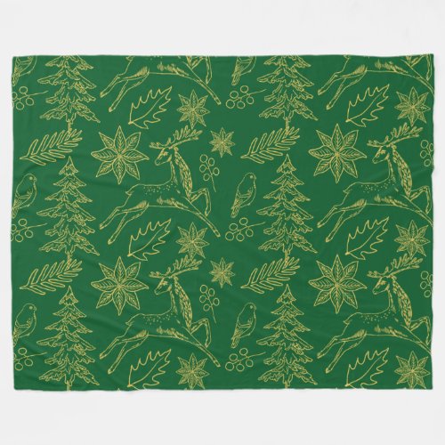 Christmas symbols pattern fleece blanket