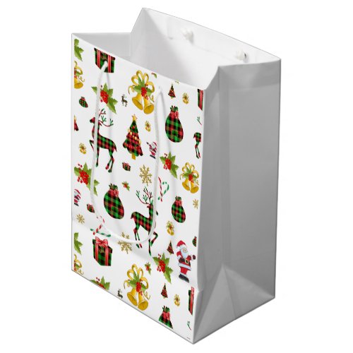 Christmas Symbols Pattern  Medium Gift Bag
