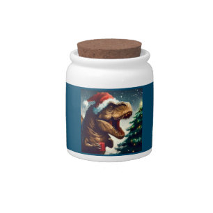 Christmas T-Rex 1 Candy Jar
