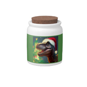 Christmas T-Rex 2 Candy Jar