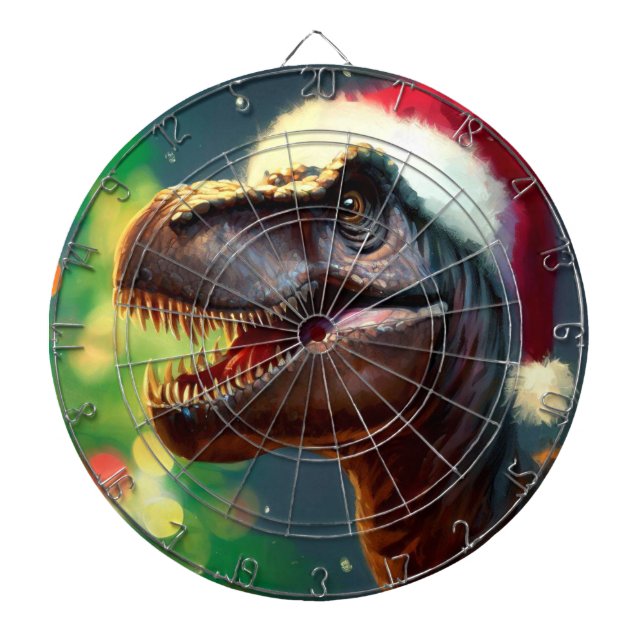 Christmas T-Rex (2) Dart Board (Front)