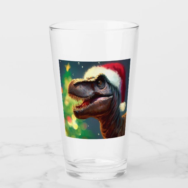 Christmas T-Rex 2 Glass (Front)
