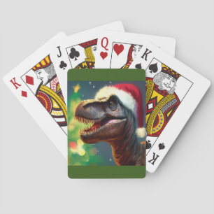 Christmas T-Rex (2) Poker Cards