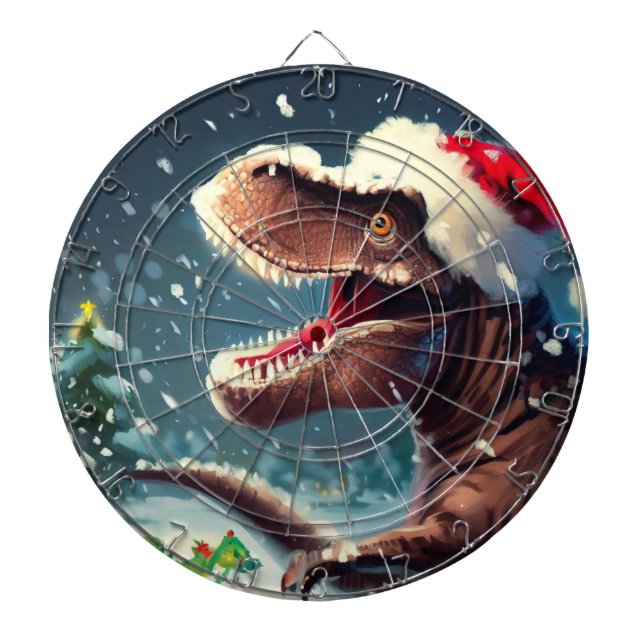 Christmas T-Rex (3) Dart Board (Front)