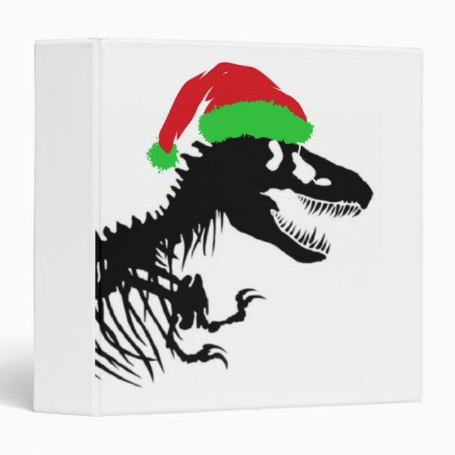 Christmas T-Rex 3 Ring Binder (Front/Spine)