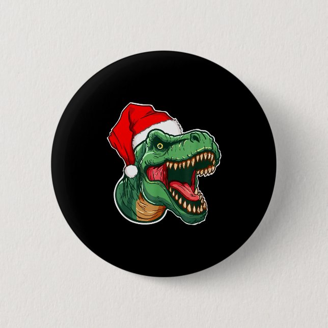Christmas T-rex  Button (Front)