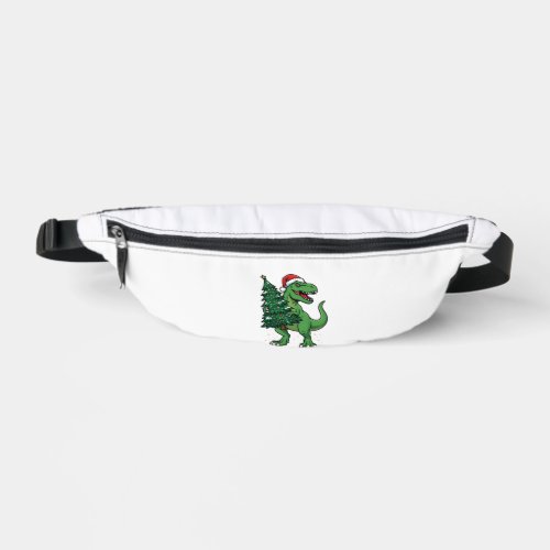 Christmas T-Rex Carrying Christmas Tree Fanny Pack