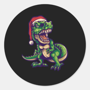 Christmas T-rex Dinosaur Dinosaur Design Classic Round Sticker