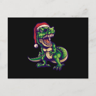 Christmas T-rex Dinosaur Dinosaur Design Postcard