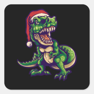 Christmas T-rex Dinosaur Dinosaur Design Square Sticker
